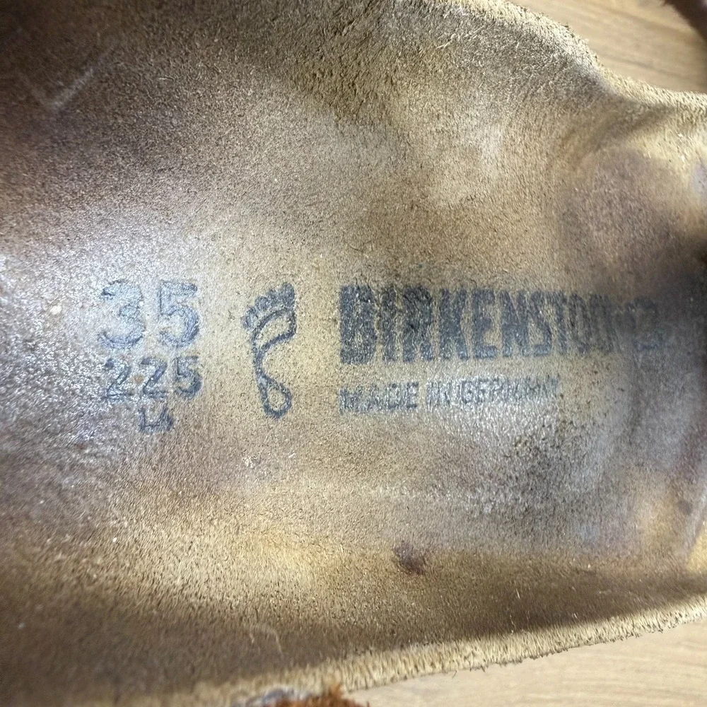Birkenstock Kairo Sandals Cognac Tan Leather 4 W EU 35 Buckle Travel Vacation